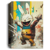 Fun Rabbit, Happy Rabbit Art, Rabbit Anime, Retro Material Canvas