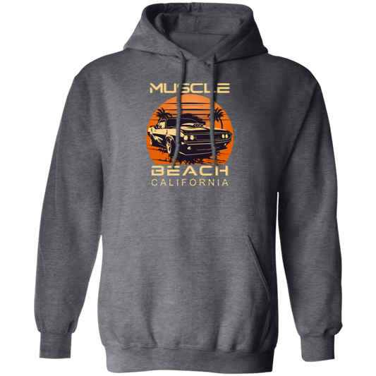 Muscle Lover, California Beach, Best Muscle Gift, Love Retro Muscle Beach Pullover Hoodie