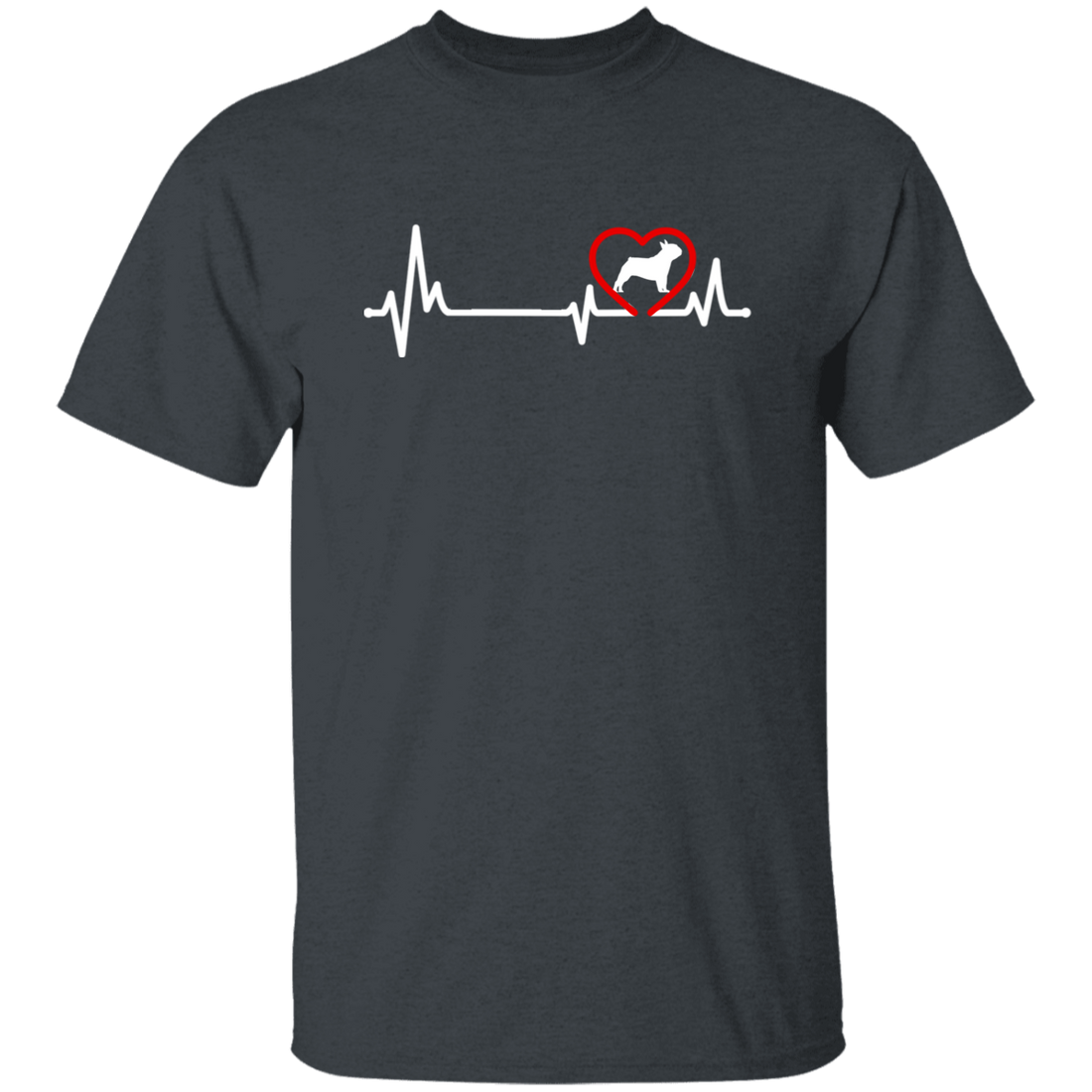 French Dog, Bull Dog Heartbeat, Dog In My Heart, Retro Heartbeat Unisex T-Shirt