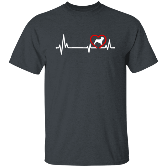 French Dog, Bull Dog Heartbeat, Dog In My Heart, Retro Heartbeat Unisex T-Shirt