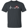 French Dog, Bull Dog Heartbeat, Dog In My Heart, Retro Heartbeat Unisex T-Shirt