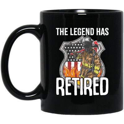 The Legend Has Retired Firefighter Retirement Gift Black Mug