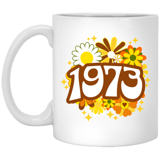 Birthday Gift 1973 Flower Lover Groovy Gift Colorful