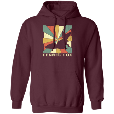 Retro Fennec Fox Lover Vintage Pullover Hoodie