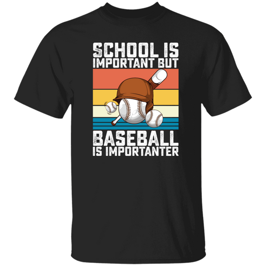 Baseball Lover, School Is Important, But Baseball Is Importanter, Retro Baseball Unisex T-Shirt