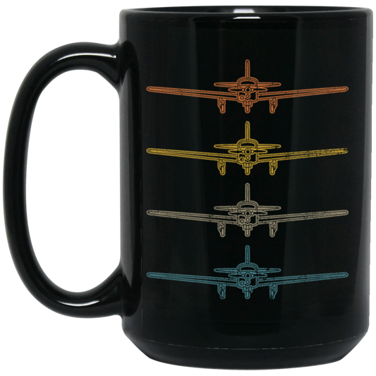 M20J Airplane Gift For Flight School Training Love Aviation Pilot Vintage Black Mug