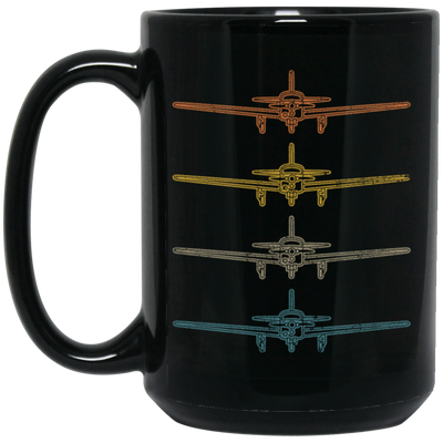 M20J Airplane Gift For Flight School Training Love Aviation Pilot Vintage Black Mug