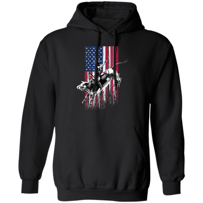 American Flag, Rodeo Bull Rider American Flag Patriotic Cowboys, Best Cowboy Pullover Hoodie