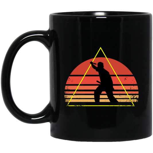 Love Eskrima Filipino Sport Triangle Vintage Arnis Gift For Kali And Arnis Lover Black Mug