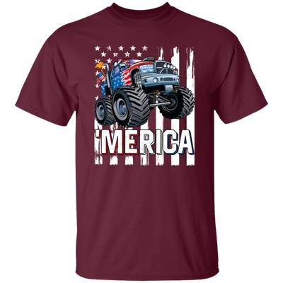 America Lover, Monster Truck USA Flag, Patriotic Boy Lover