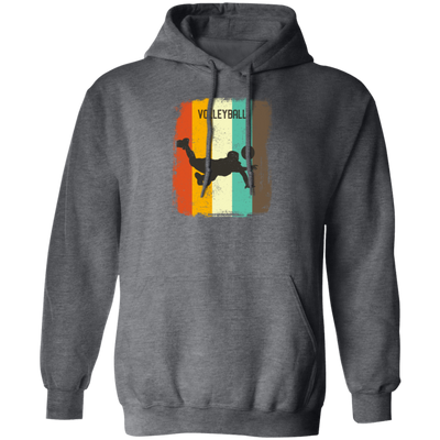 Retro 70s Vintage Volleyball Player Mens Gift Sporty Volleyball Lover Pullover Hoodie