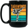 Love Taekwondo, Retro Taekwondo Gift, Love Martial Art, Korean Martial Art Vintage Black Mug