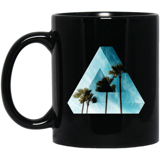 Triangle Designs With Sea And Beach, Optical Illusion Penrose