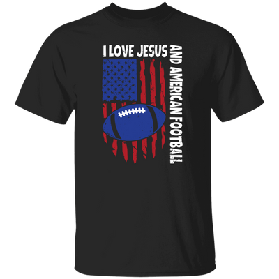 American Flag Gift, I Love Jesus And American Football, Rugby Lover Unisex T-Shirt