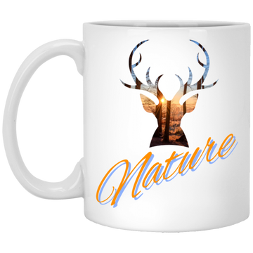 Nature Deer Head Outdoor Forest Sunset Deer White Mug