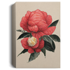 Elegant Camellia Flowers, Red Camellia Retro Watercolor Style