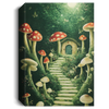 Secret Garden Of Mushroom House In Little Forest At Night, Way To Mushroom House, Mushroom Forest