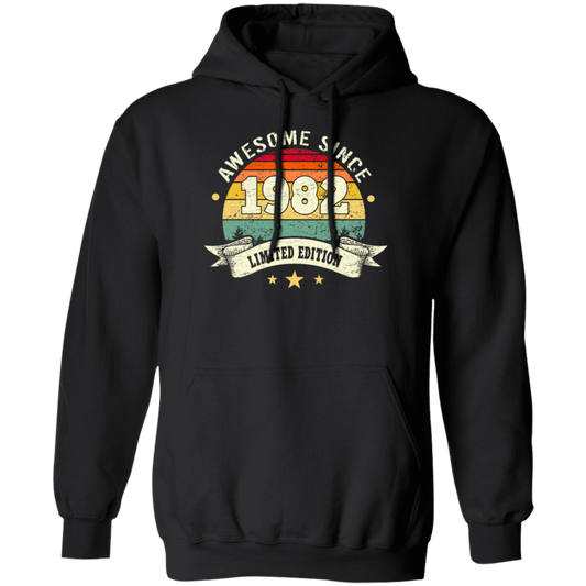 Retro 1982 Birthday Gift, Awesome Since 1982 Pullover Hoodie