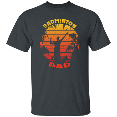 Badminton Palm Trees Gift For Dad Vintage Play Badminton Sporty Unisex T-Shirt