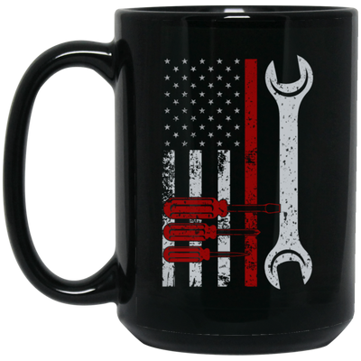 American Tool Gift, Patriotic Mechanic Gifts, Love Patriotics, American Lover Black Mug