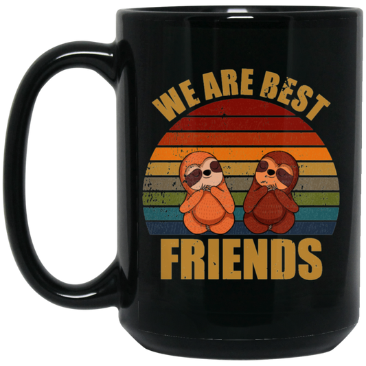 Sloth Friends We Are Best Friends Black Mug