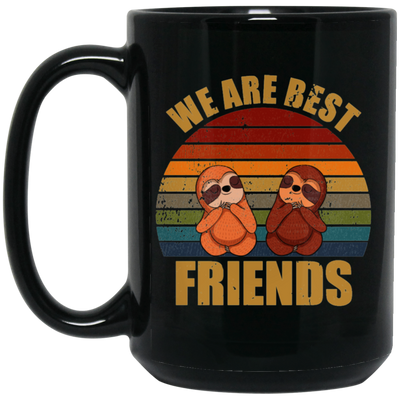 Sloth Friends We Are Best Friends Black Mug