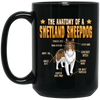 Funny Dog Shetland Sheepdog Lover Anatomy Gift Black Mug