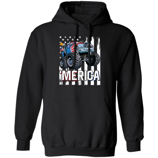 America Lover, Monster Truck USA Flag, Patriotic Boy Lover