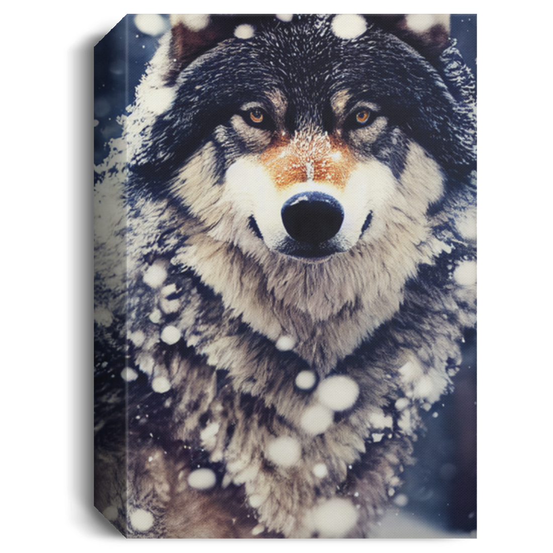 Anthropomorphic Wild Large Wolf Epic, Snow Rocky Forest Landscape, Swag Wolf With Snow