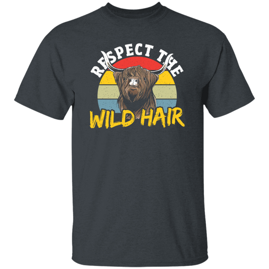 Cattle Cow, Respect The Wild Hair, Retro Cow Gift, Cow Wildlife, Love Cow Unisex T-Shirt