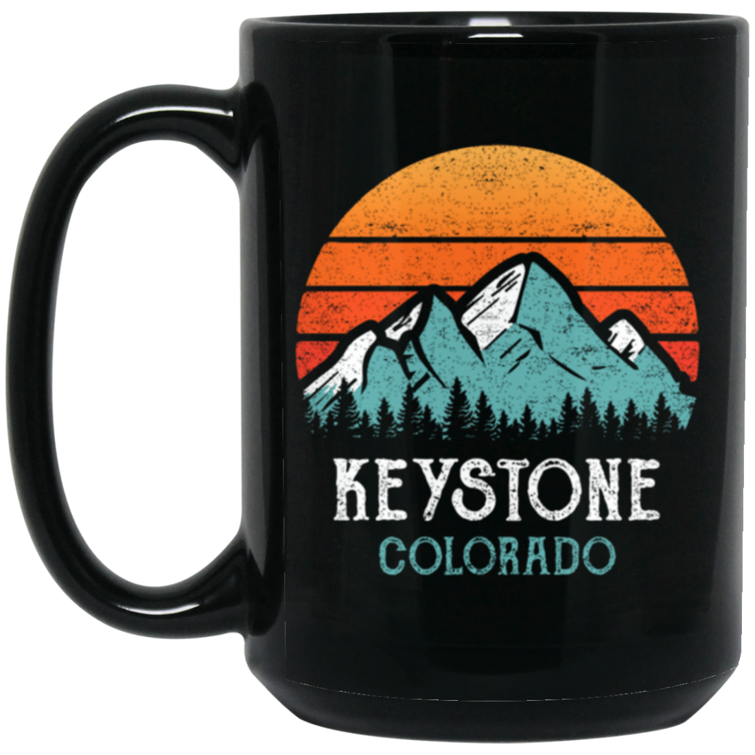Vintage Keystone Sweater, Retro Colorado, Keystone National Park Black Mug