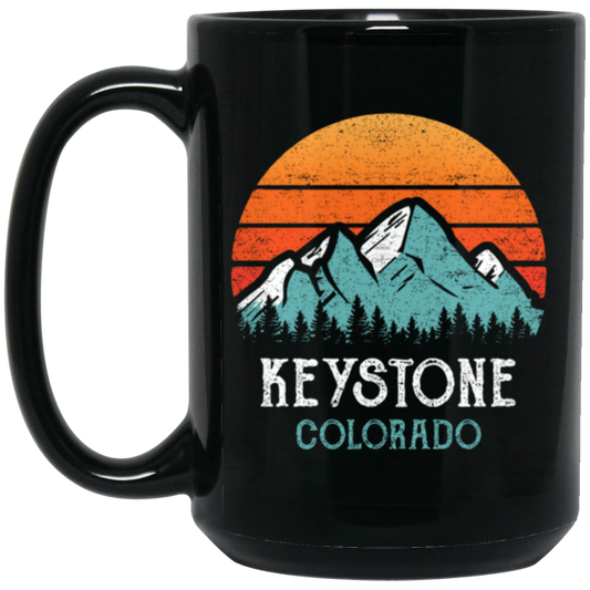 Vintage Keystone Sweater, Retro Colorado, Keystone National Park Black Mug