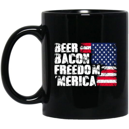 Beer Bacon Freedom Merica - American Flag