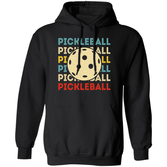 Retro Pickleball, Love Pickleball, Ball Sport Love Gift, Eat Sleep Pickleball Repeat Pullover Hoodie