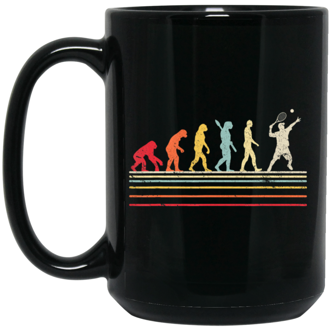 Retro Tennis, Funny Tennis Retro Style Black Mug