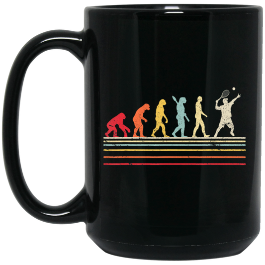 Retro Tennis, Funny Tennis Retro Style Black Mug