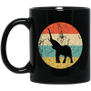 Animal Print Elephant Retro Style Animal Lover Funny Elephant Gift Birthday Black Mug