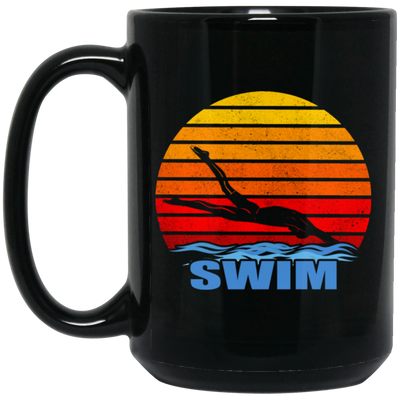 Vintage Swim, Best Swim Ever, Love Swimming, Life Is Swim, Swimmer Black Mug