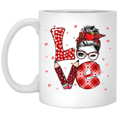 Messy Bun Black Hair Love Teacher My Love Teacher Valentine Gift