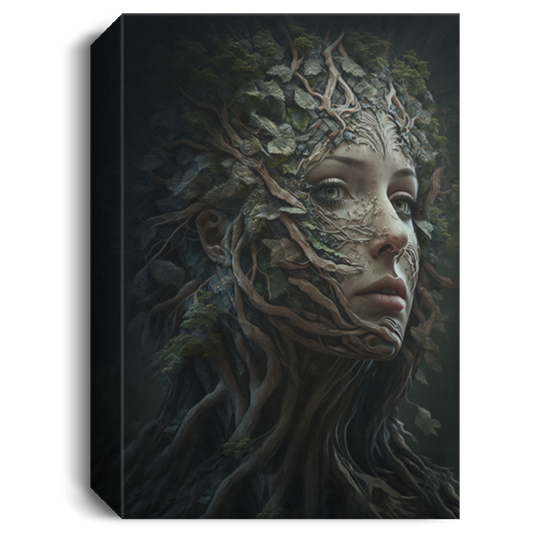 Forest Of Talking Trees, Living Trees Talking To A Young Woman In A Forest Canvas