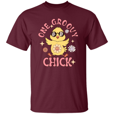 Easter Gift, Chick Love Gift, Chicken Lover, One Groovy Chick Gift, Retro Style Unisex T-Shirt