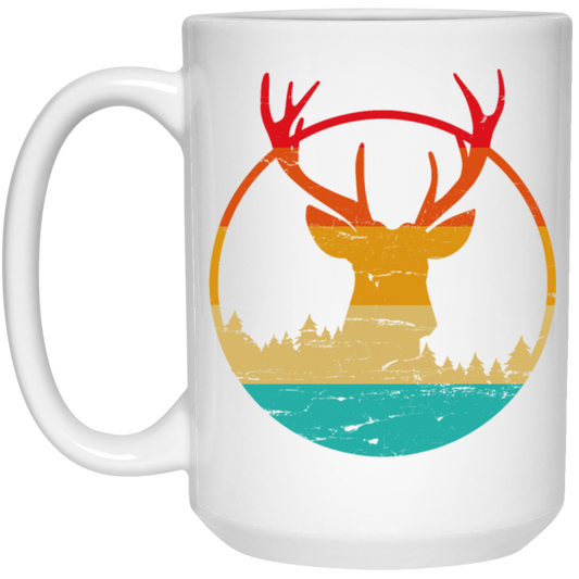 Deer Hunting Vintage Deer Hunted Head Deer White Mug