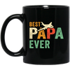 Papa Pilot, Vintage Style, Cool Pilot Gift Black Mug