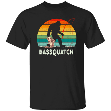 Retro Bass Quatch Angler Fish Vintage Gift For Friend Unisex T-Shirt