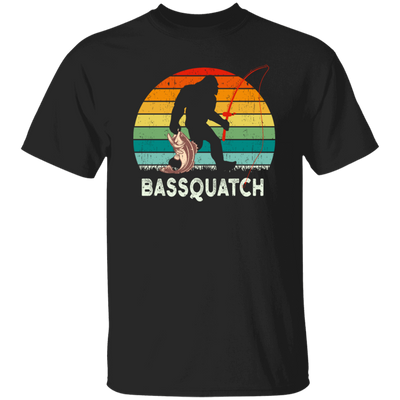 Retro Bass Quatch Angler Fish Vintage Gift For Friend Unisex T-Shirt