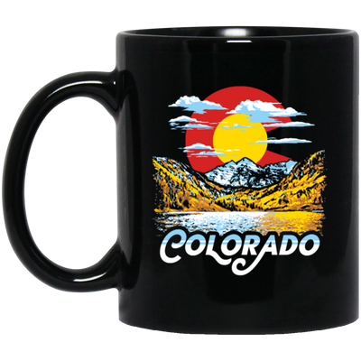 Colorado Gift, Oil Paint Art, Landscape Gift Colorado, Love Mountain And Moon Black Mug