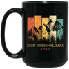 Retro Zion Park, National Park Lover, Best Zion Ever, Zion Mountain Gift Black Mug