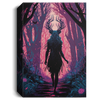 Dusky Hued Lady Satan Walking Through Psychedelic Forest Canvas