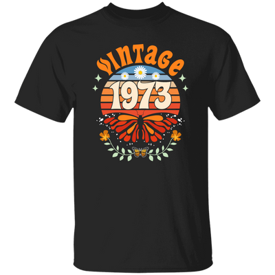 This vintage and classic 1973 Birthday Gift Retro Butterfly 1973 t-shirt is sure to be a hit. Showcase your retro style with the classic design, which features a butterfly motif from 1973. Perfect for any vintage lover, it's a great birthday gift.