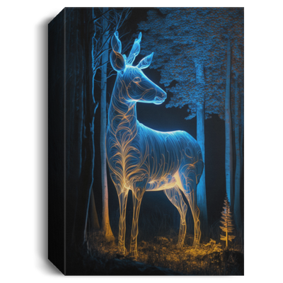 Luminous Imaginary Animal In A Forest At Night Canvas